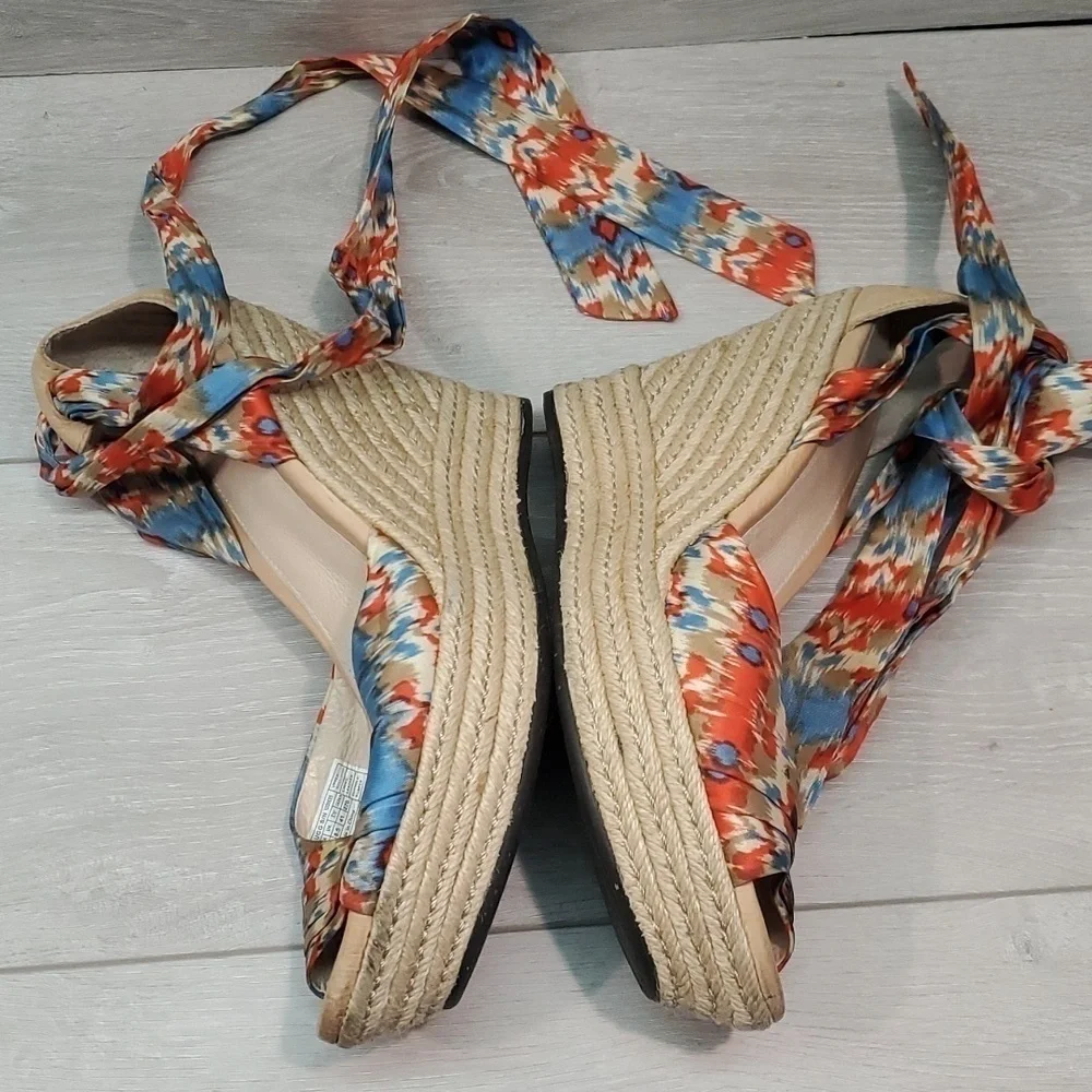 Ugg Australia Lucianna Espadrille Wedge Sandals Lace up Gladiator shoes sz 10
